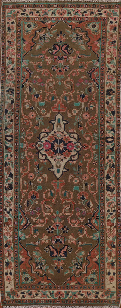 Brown Mahal Persian Runner Rug 3x9