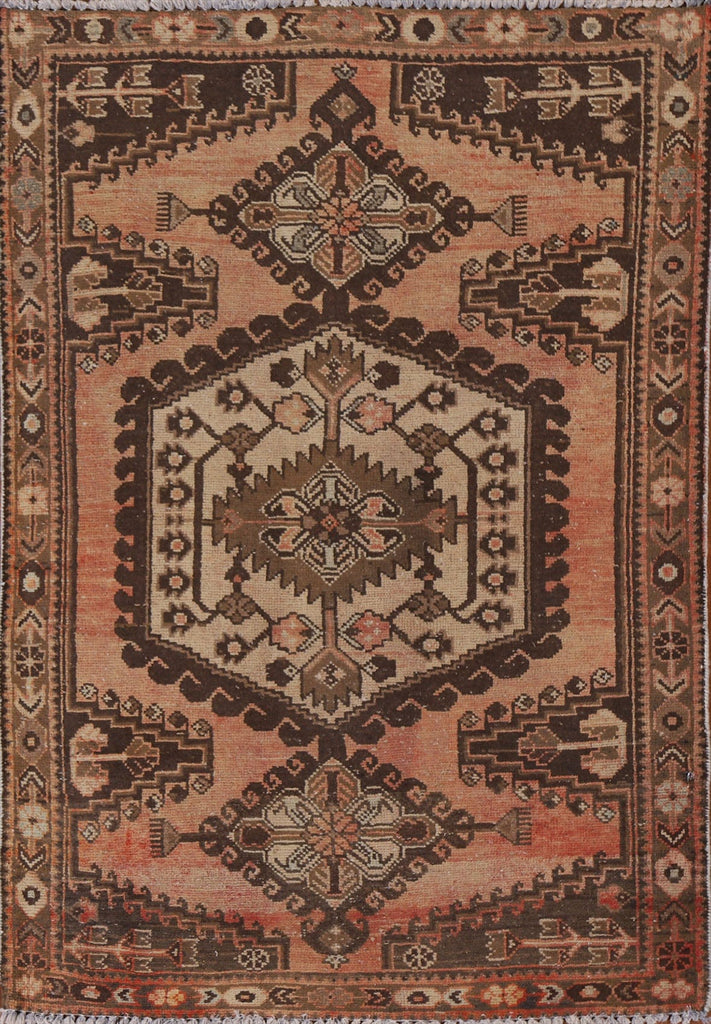 Geometric Hamedan Persian Area Rug 3x5