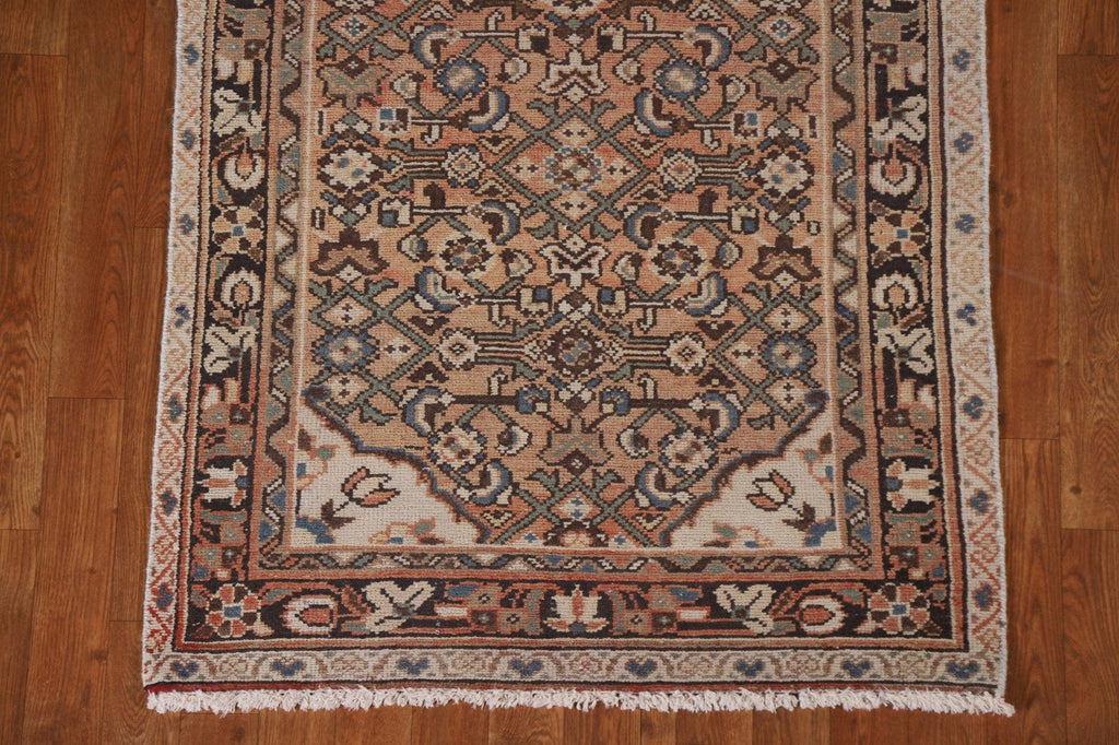 Vintage Hamedan Persian Runner Rug 3x10