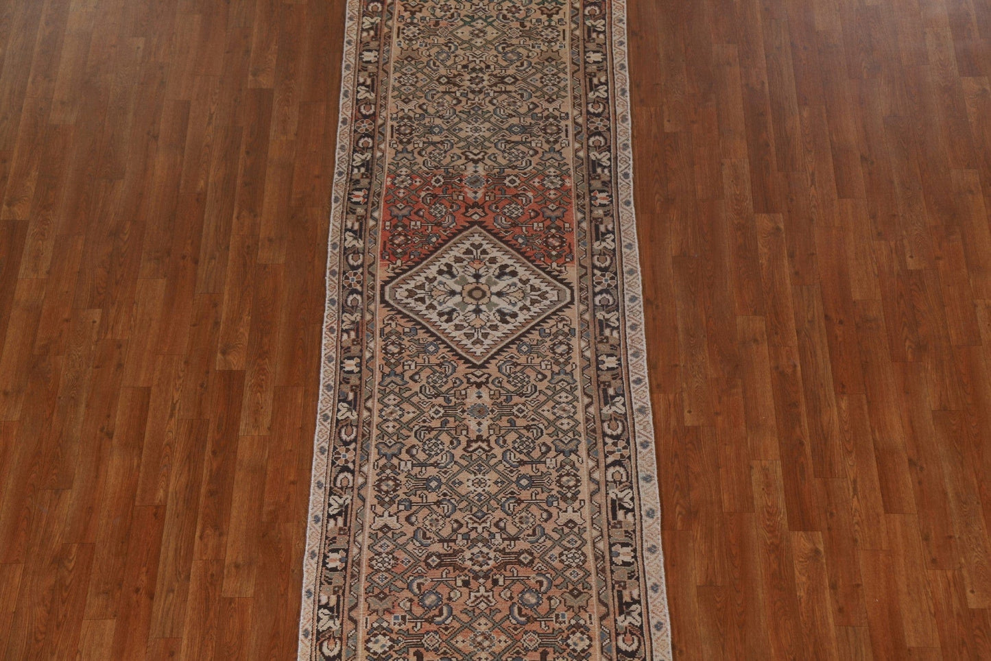 Vintage Hamedan Persian Runner Rug 3x10