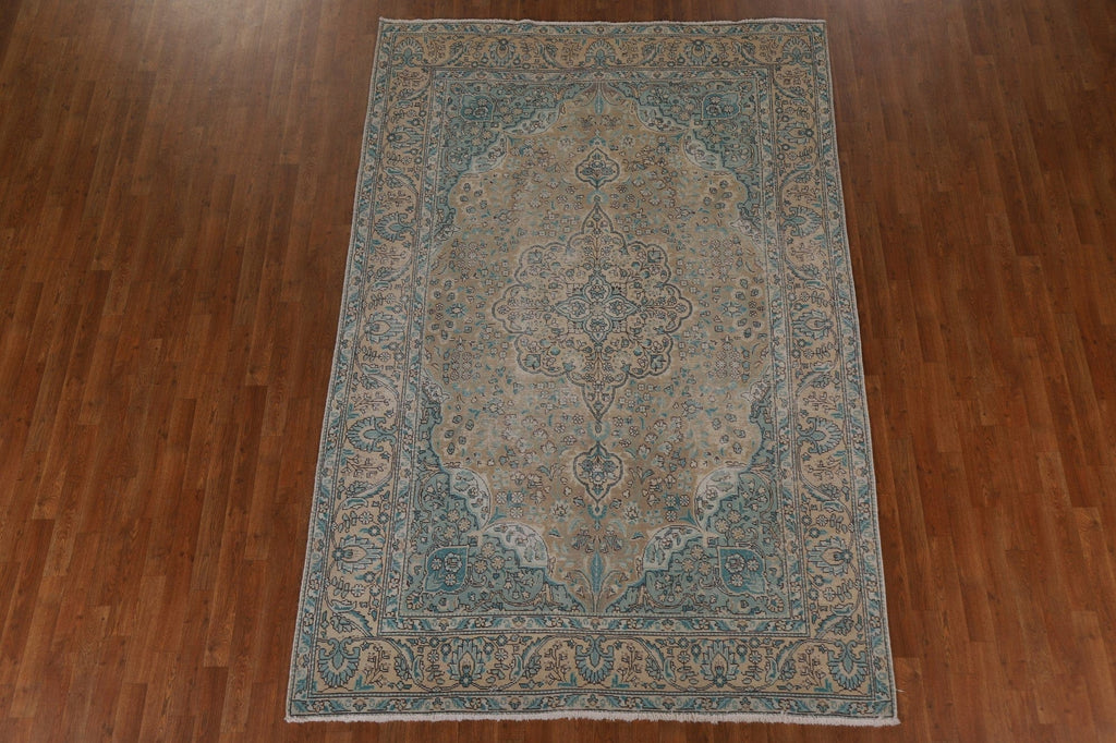 Distressed Tabriz Persian Area Rug 6x9