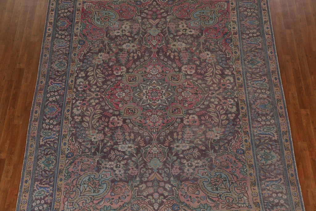 Over-Dyed Floral Tabriz Persian Area Rug 8x11