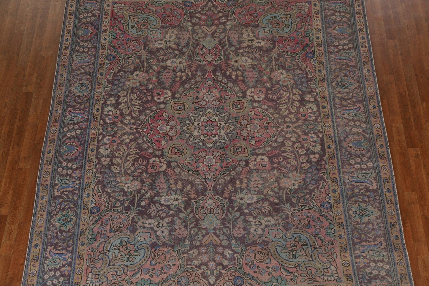 Over-Dyed Floral Tabriz Persian Area Rug 8x11