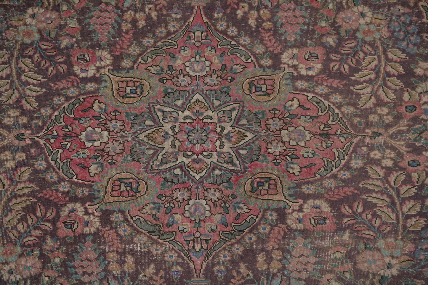 Over-Dyed Floral Tabriz Persian Area Rug 8x11