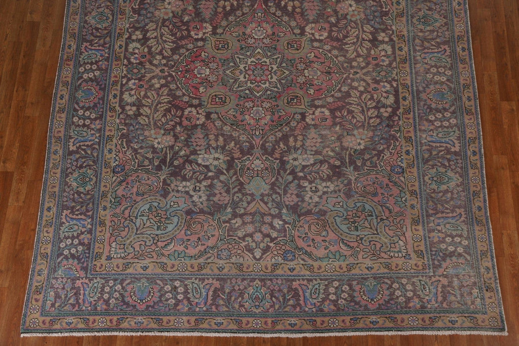 Over-Dyed Floral Tabriz Persian Area Rug 8x11