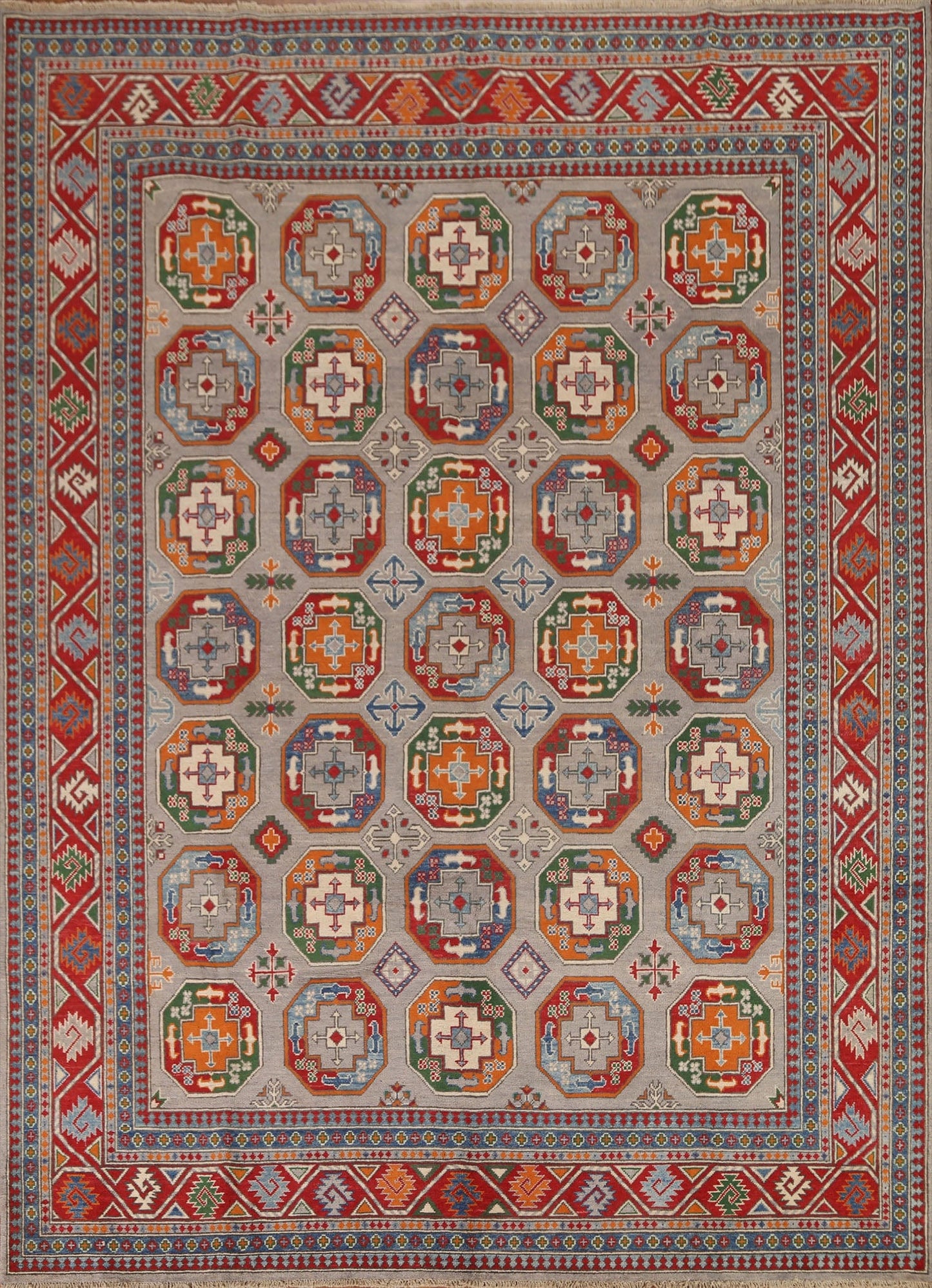 Geometric Kazak Wool Area Rug 8x10