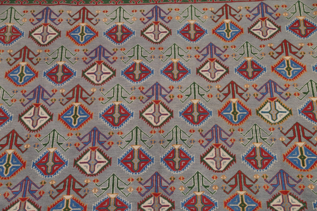 Geometric Kazak Wool Area Rug 8x10