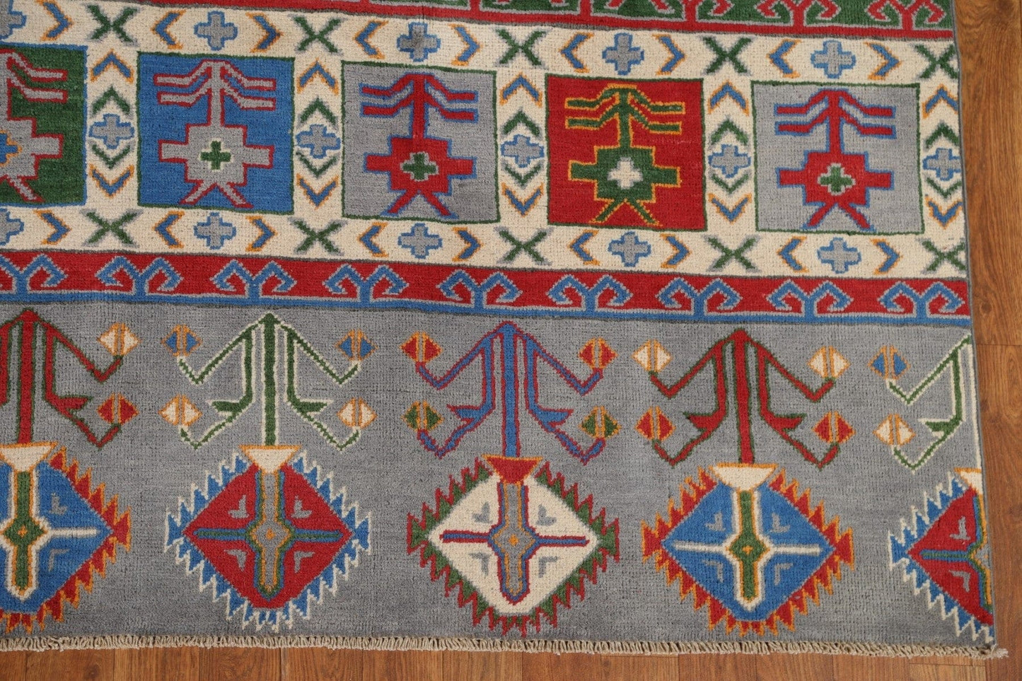 Geometric Kazak Wool Area Rug 8x10