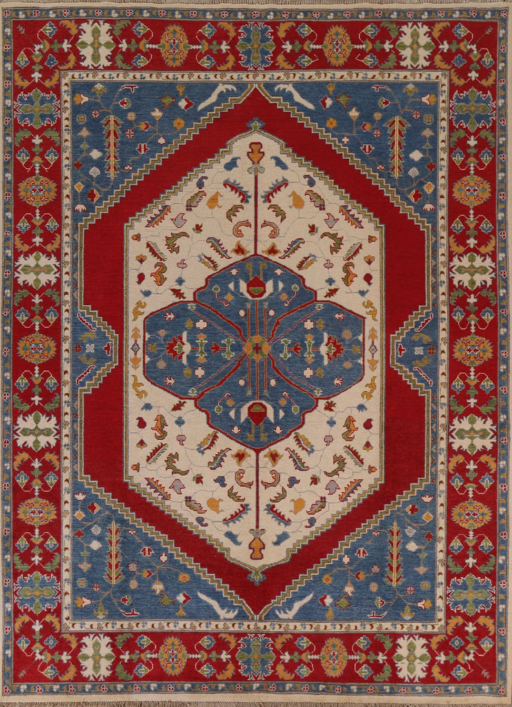 Geometric Kazak Vegetable Dye Area Rug 8x10