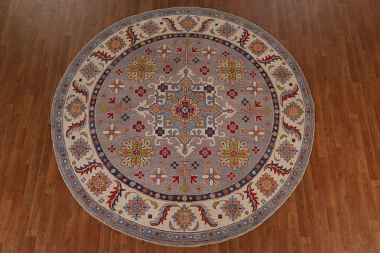 Vegetable Dye Kazak Round Area Rug 8x8