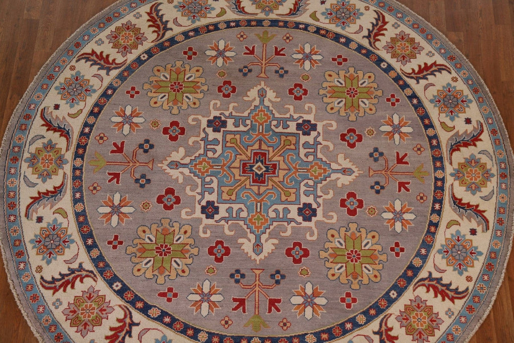 Vegetable Dye Kazak Round Area Rug 8x8