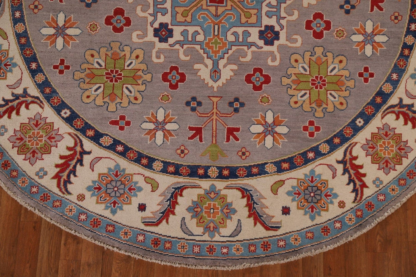 Vegetable Dye Kazak Round Area Rug 8x8