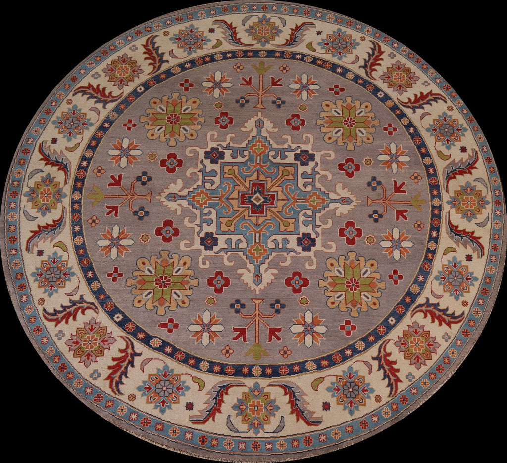 Vegetable Dye Kazak Round Area Rug 8x8