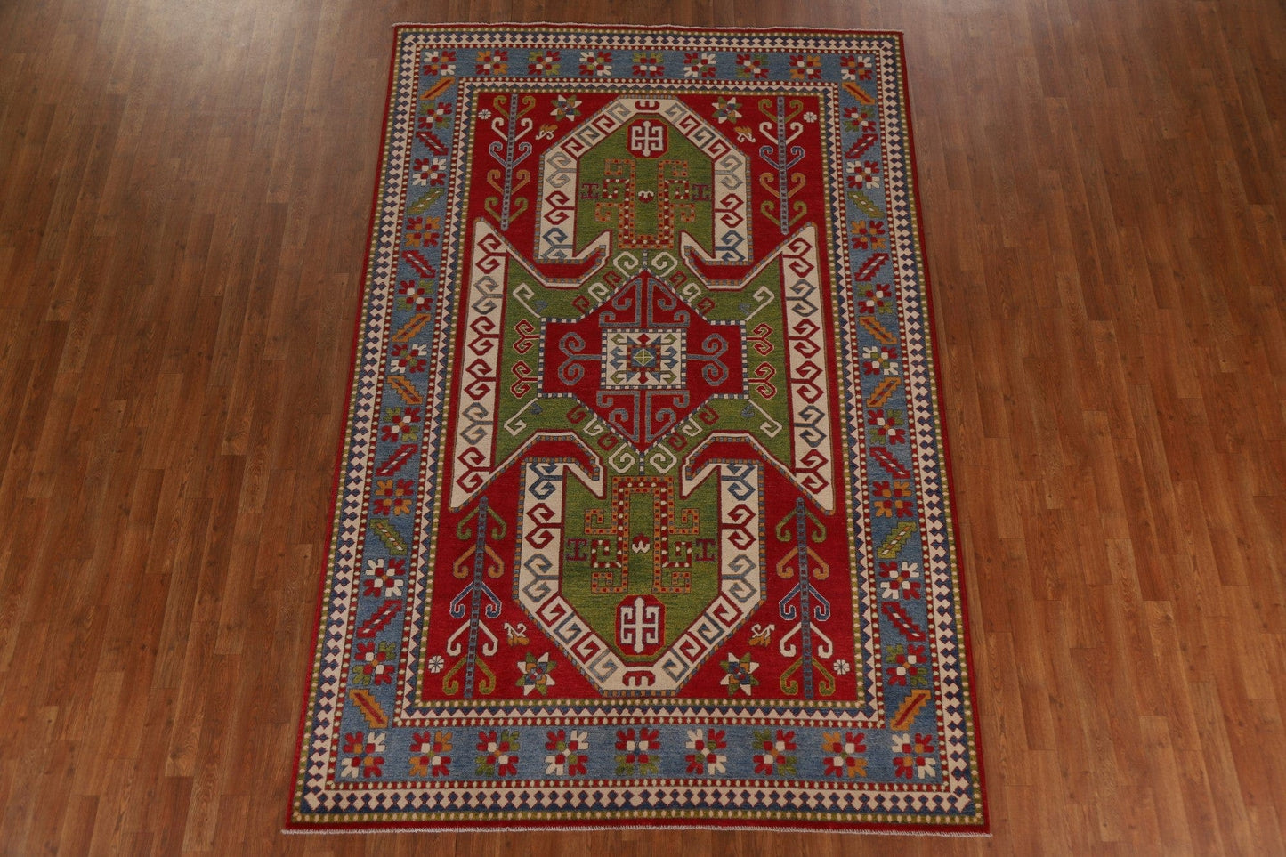 Geometric Kazak Oriental Area Rug 6x10