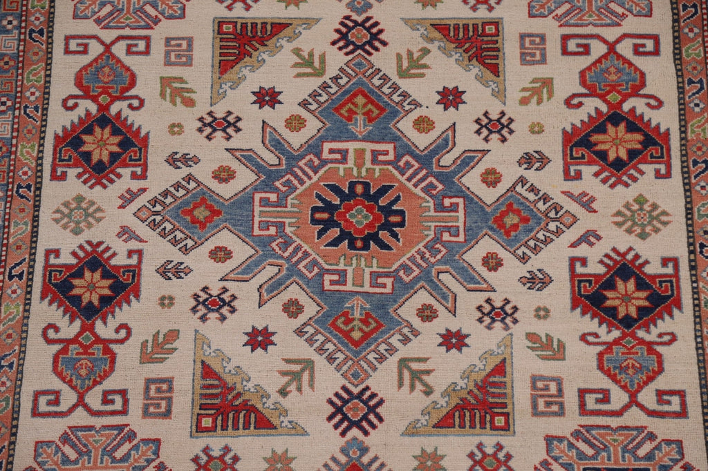 Ivory Kazak Vegetable Dye Area Rug 7x10