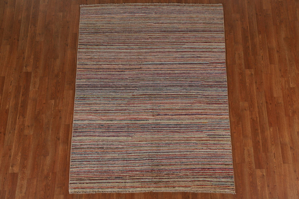 Striped Gabbeh Kashkoli Area Rug 5x6