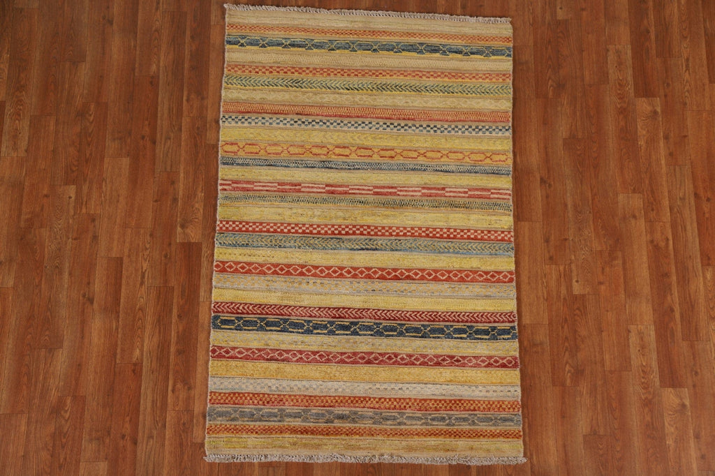 Gabbeh Kashkoli Striped Area Rug 3x5