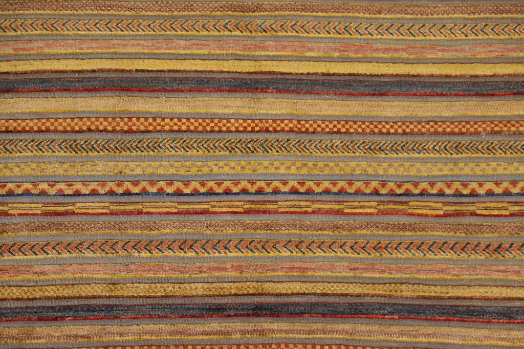 Striped Gabbeh Kashkoli Wool Area Rug 5x6