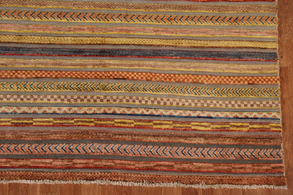 Striped Gabbeh Kashkoli Wool Area Rug 5x6