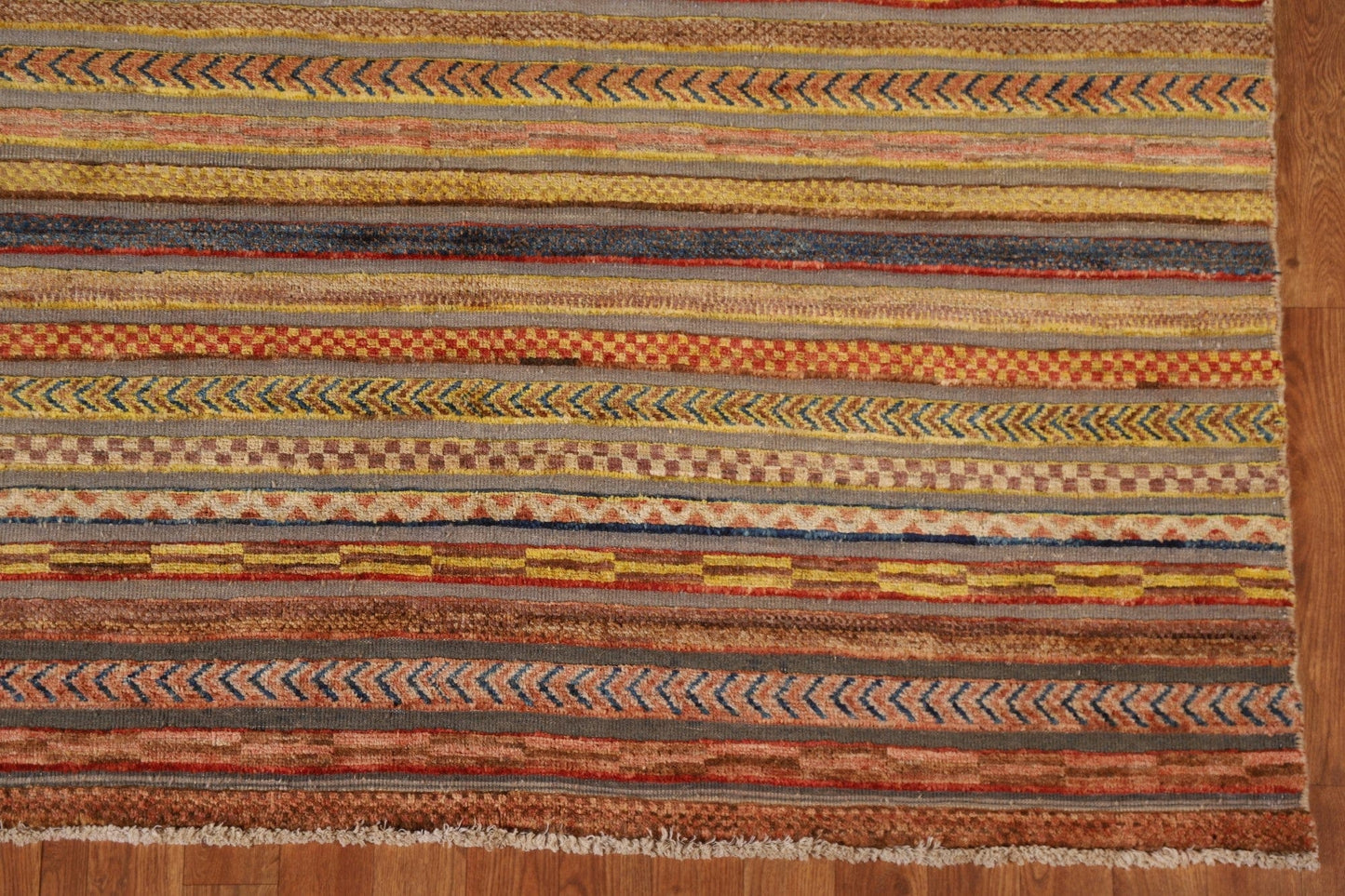 Striped Gabbeh Kashkoli Wool Area Rug 5x6