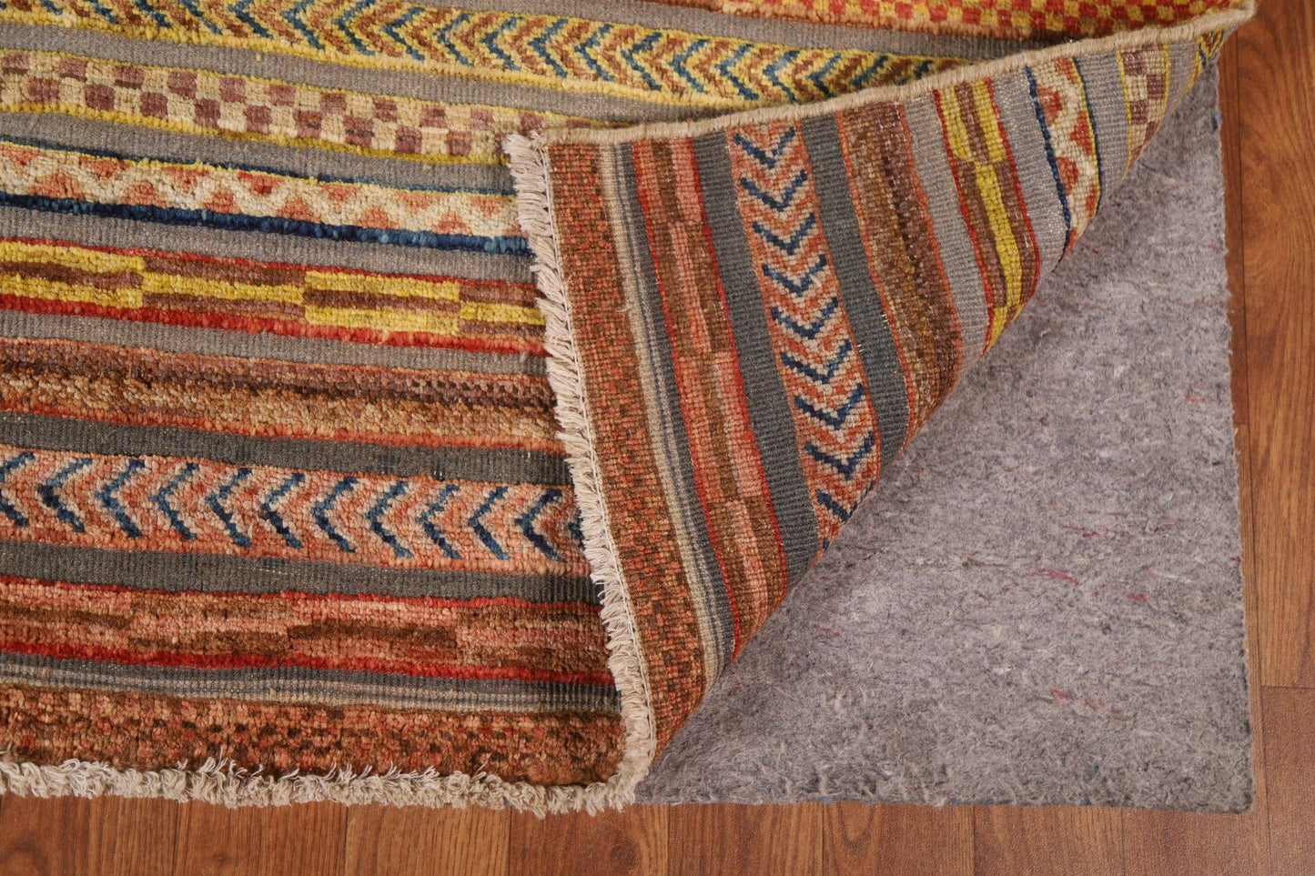 Striped Gabbeh Kashkoli Wool Area Rug 5x6