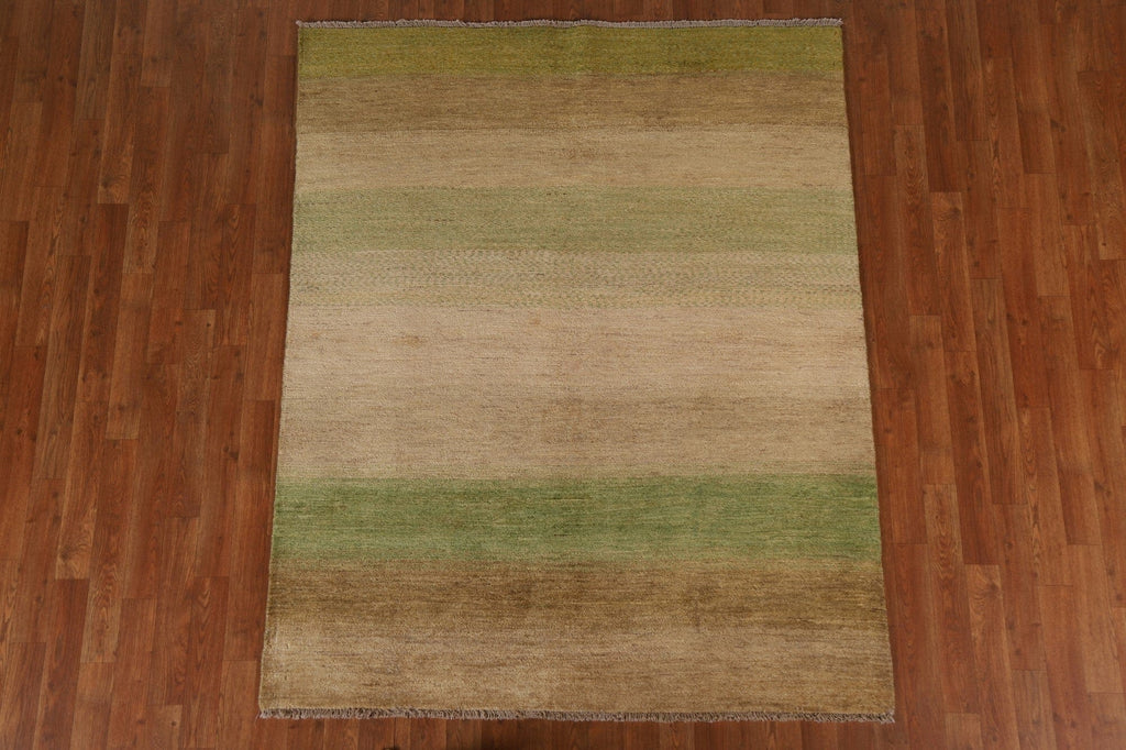 Striped Gabbeh Kashkoli Modern Area Rug 5x6