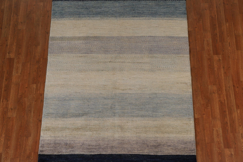 Striped Gabbeh Kashkoli Modern Area Rug 5x7