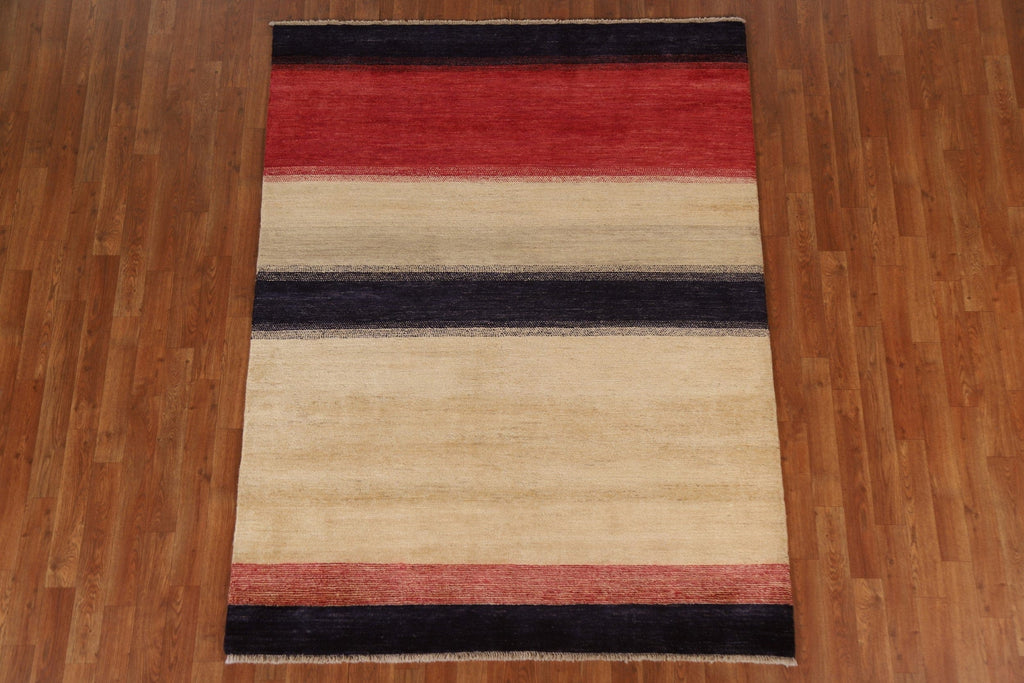 Striped Gabbeh Kashkoli Area Rug 5x7