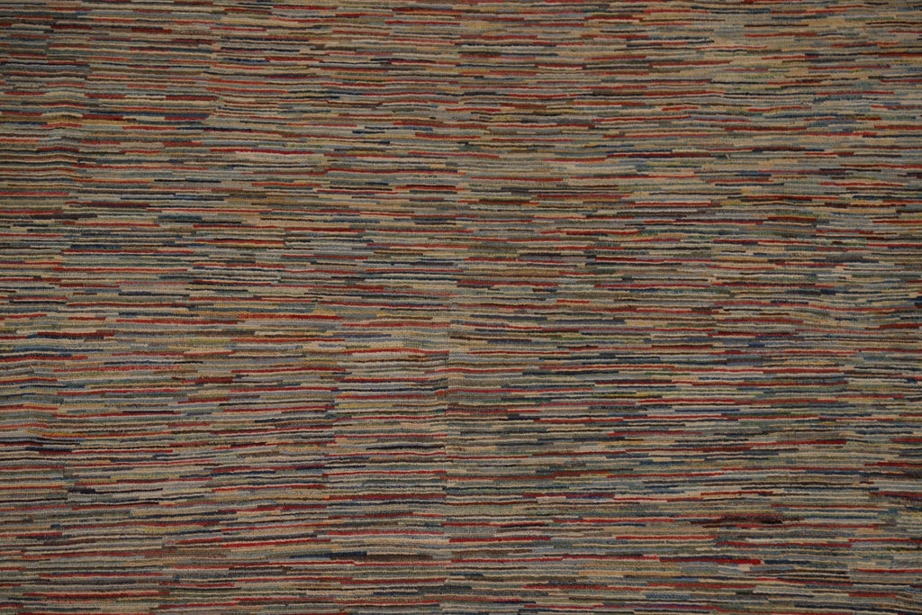 All-Over Striped Gabbeh Kashkoli Area Rug 8x13