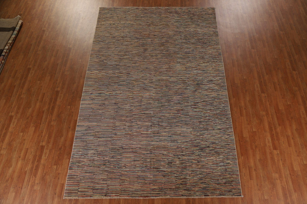 All-Over Striped Gabbeh Kashkoli Area Rug 8x13