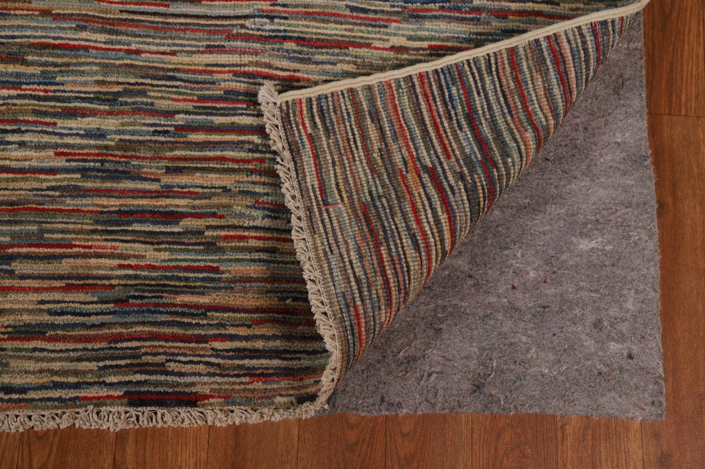 All-Over Striped Gabbeh Kashkoli Area Rug 8x13