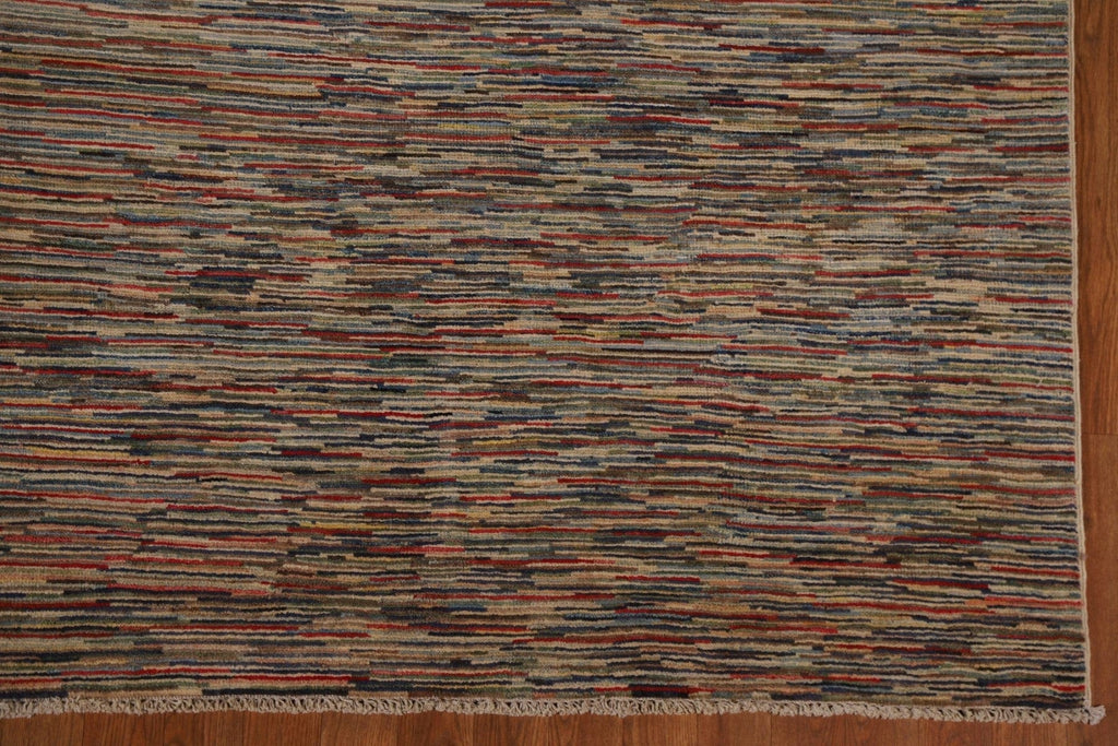 All-Over Striped Gabbeh Kashkoli Area Rug 8x13