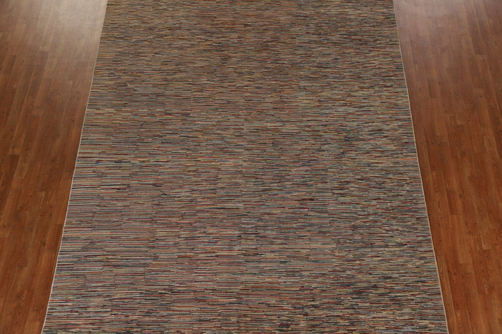 All-Over Striped Gabbeh Kashkoli Area Rug 8x13