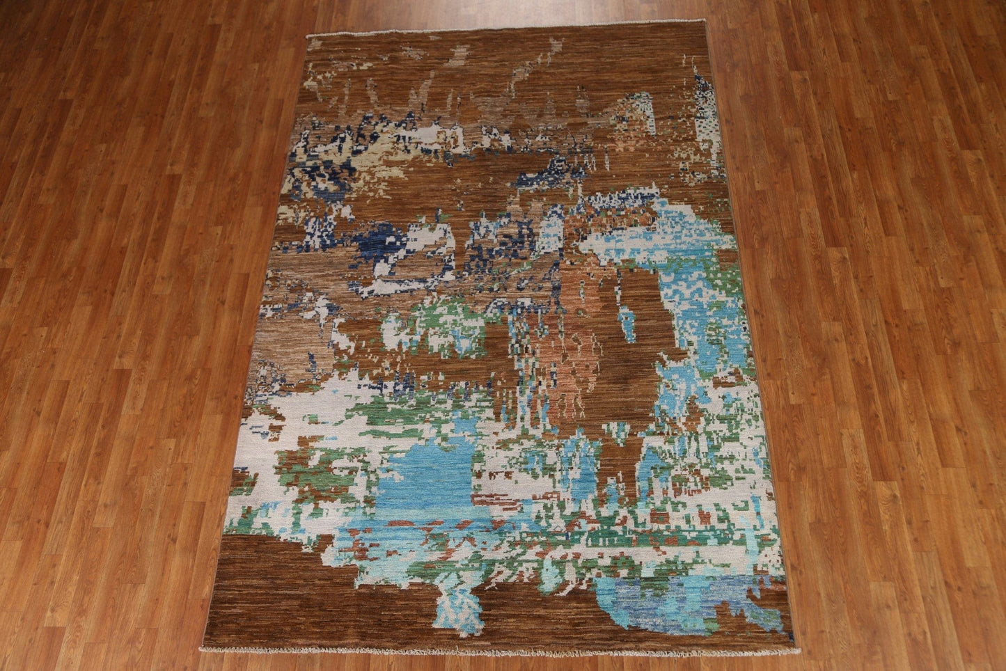 Hand-Knotted Wool Abstract Area Rug 7x10