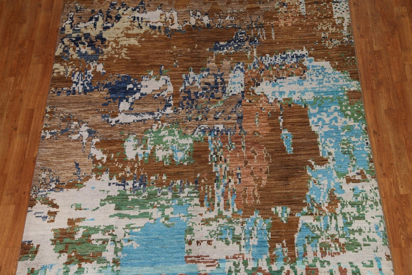 Hand-Knotted Wool Abstract Area Rug 7x10