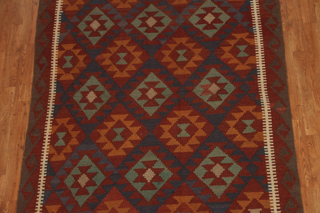 Geometric Kilim Hand Woven Area Rug 5x6