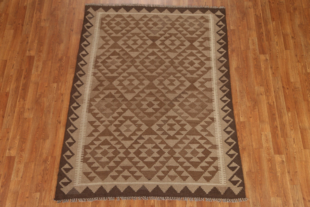 Wool Kilim Hand Woven Area Rug 5x6