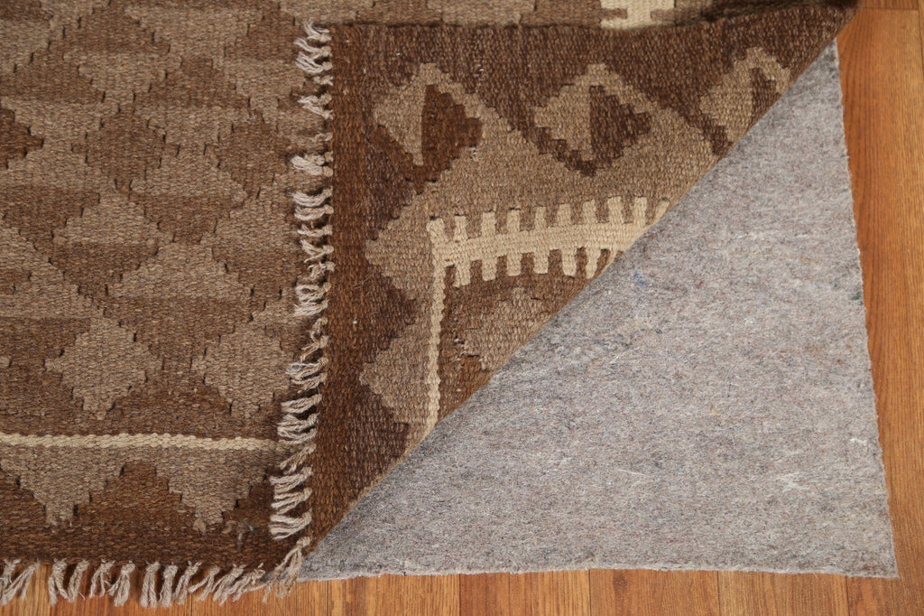 Brown Kilim Hand Woven Area Rug 7x10