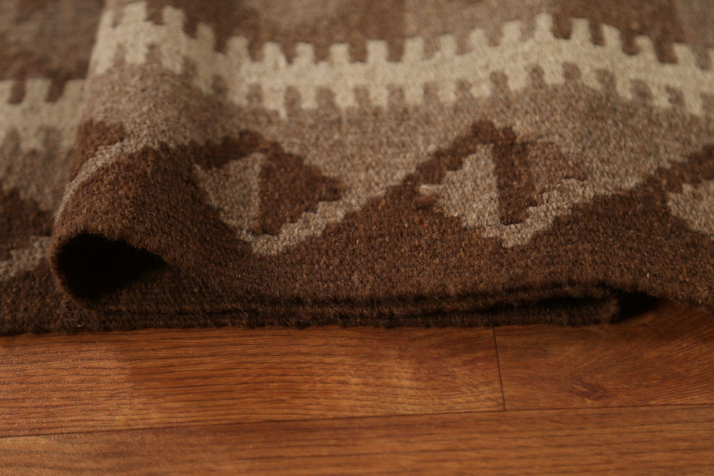 Brown Kilim Hand Woven Area Rug 7x10