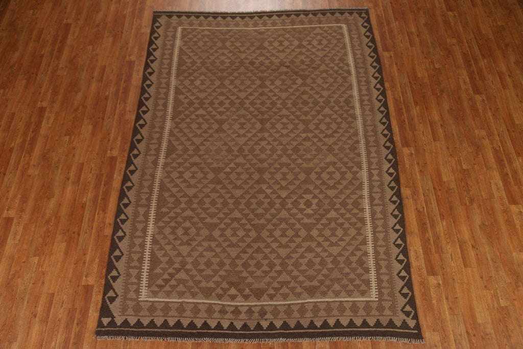 Geometric Kilim Hand Woven Area Rug 7x10