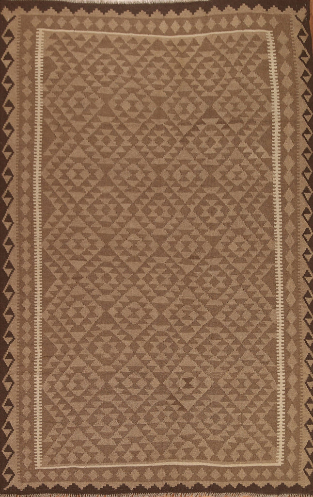 Brown Kilim Hand Woven Area Rug 7x10