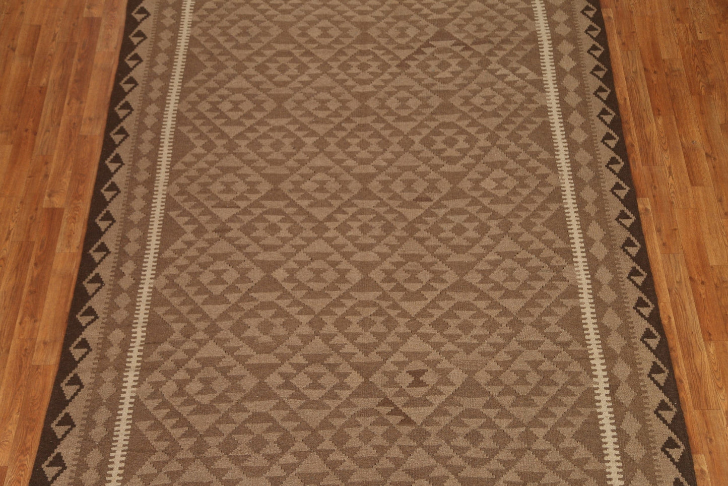 Brown Kilim Hand Woven Area Rug 7x10