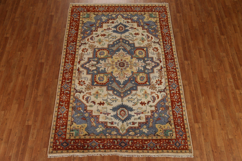 Handmade Heriz Serapi Area Rug 6x9