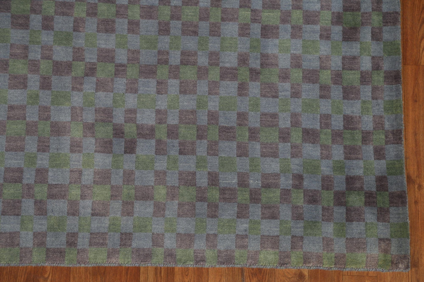 Checkered Gabbeh Gray/ Blue Area Rug 5x7