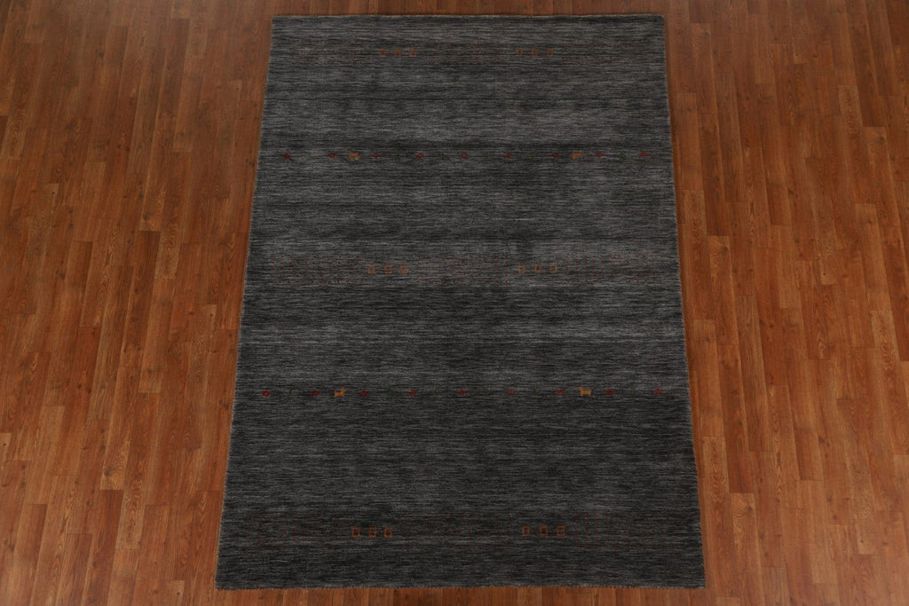 Charcoal Gabbeh Indian Area Rug 6x8