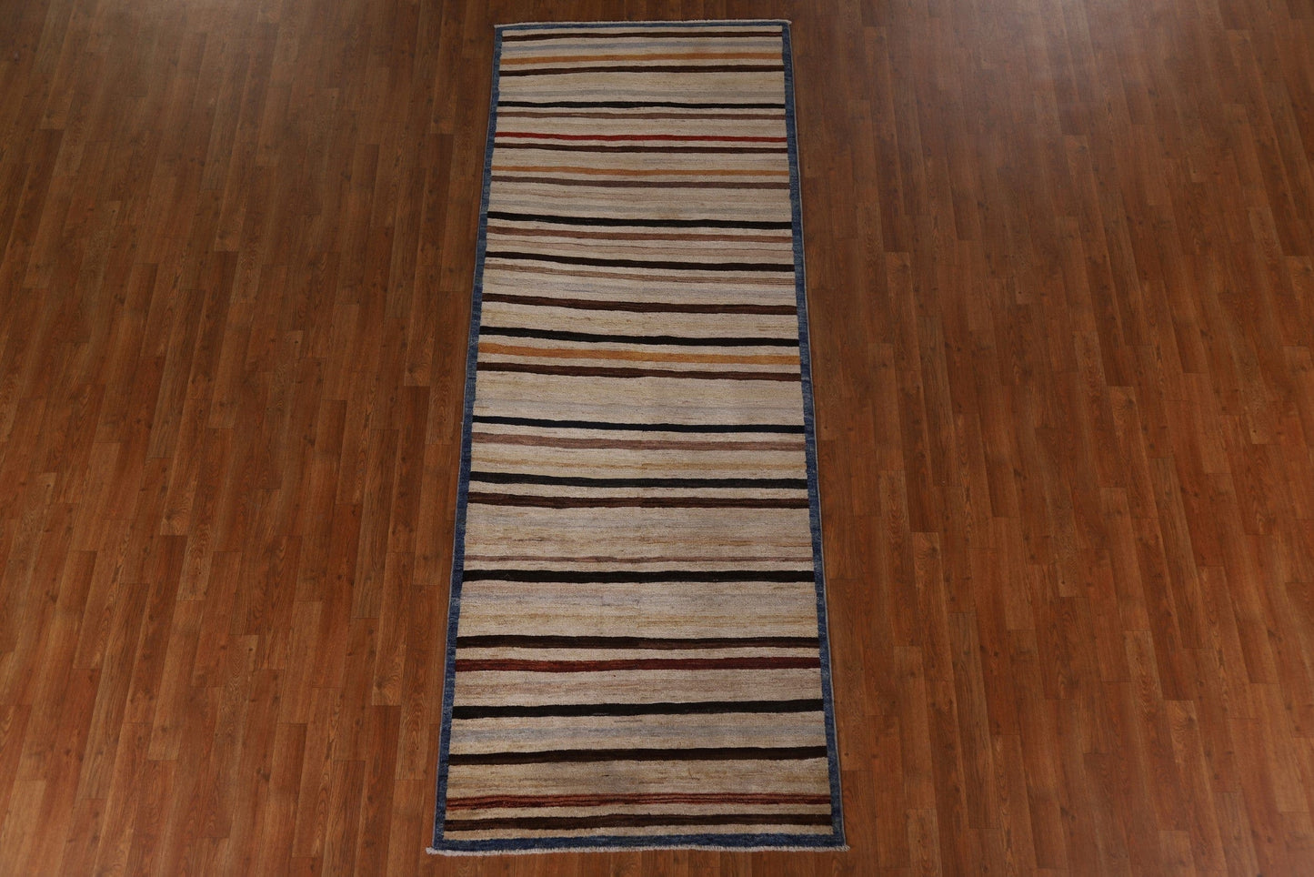 Striped Gabbeh Kashkoli Runner Rug 4x10