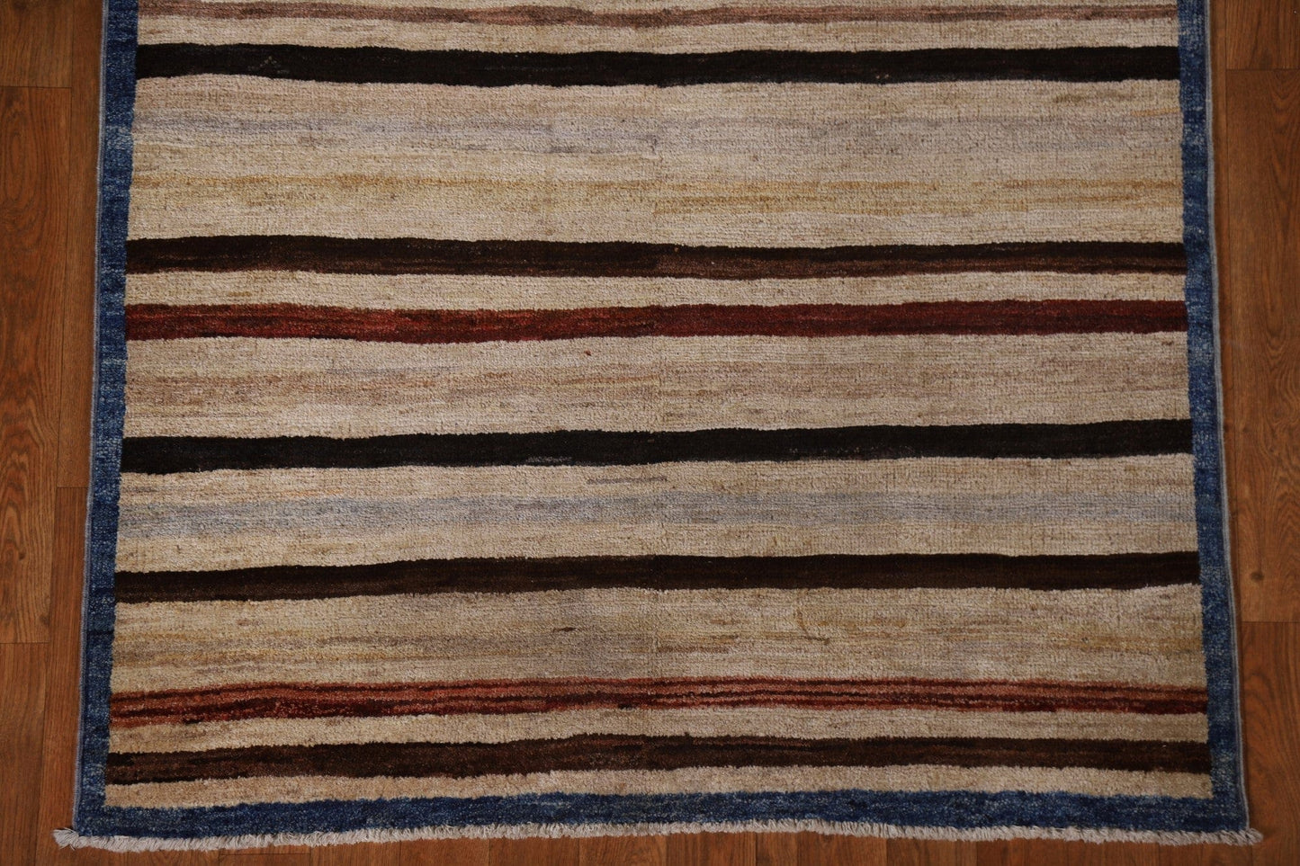 Striped Gabbeh Kashkoli Runner Rug 4x10