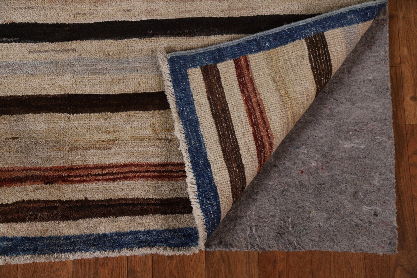 Striped Gabbeh Kashkoli Runner Rug 4x10