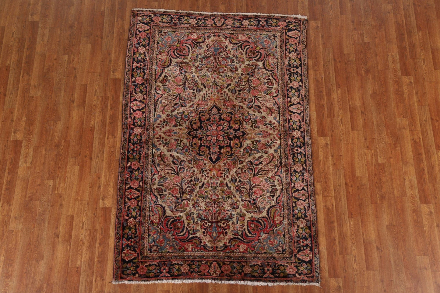 Antique Wool Hamedan Persian Area Rug 5x7