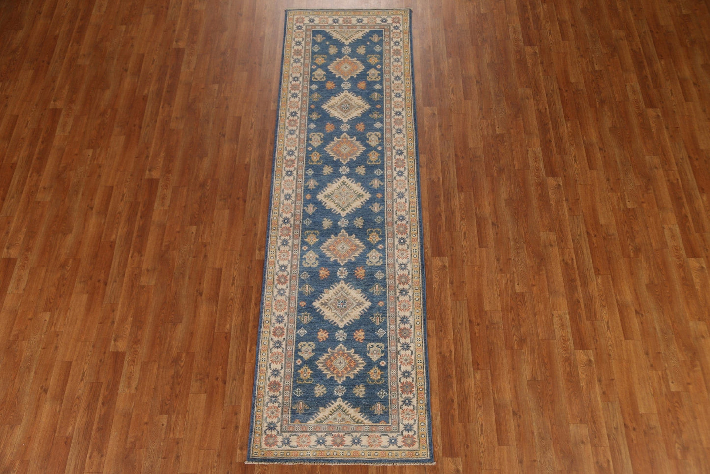 Handmade Kazak Pakistani Runner Rug 3x9